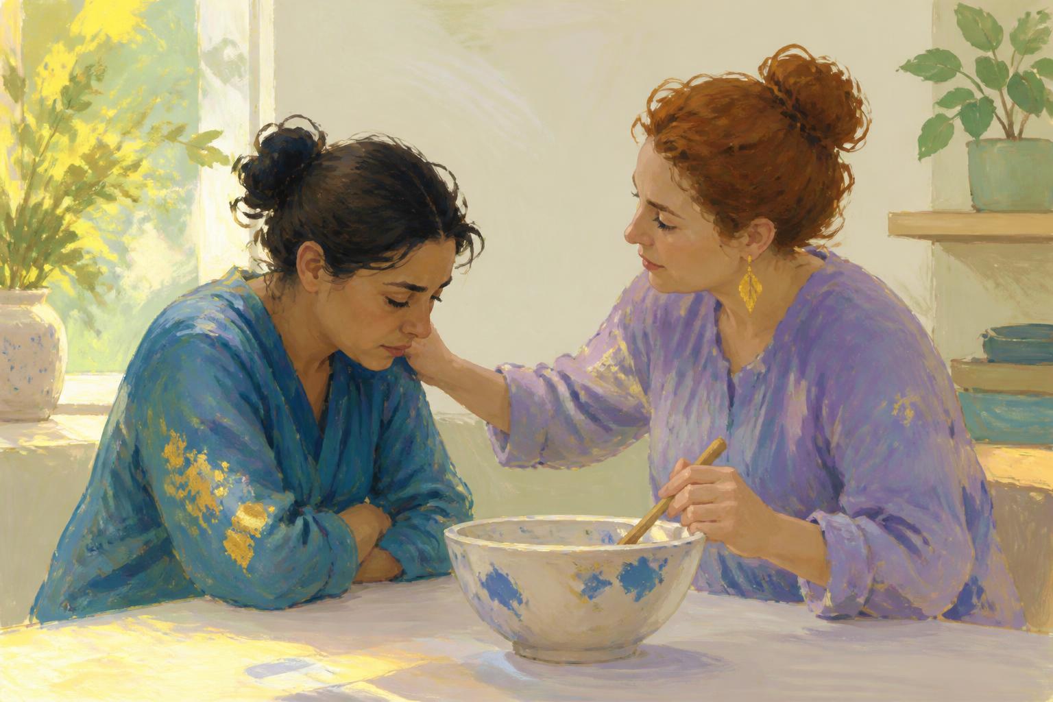 Painterly scene for Gate the Act, Not the Group