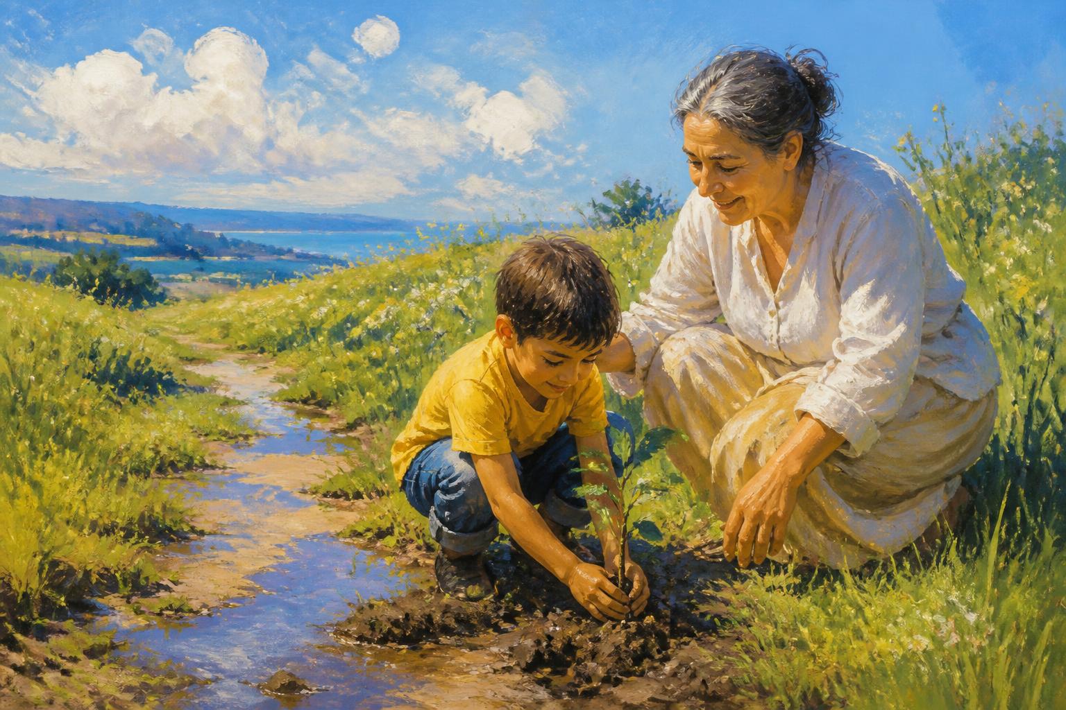 Painterly scene for A Shared Word Needs Keepers