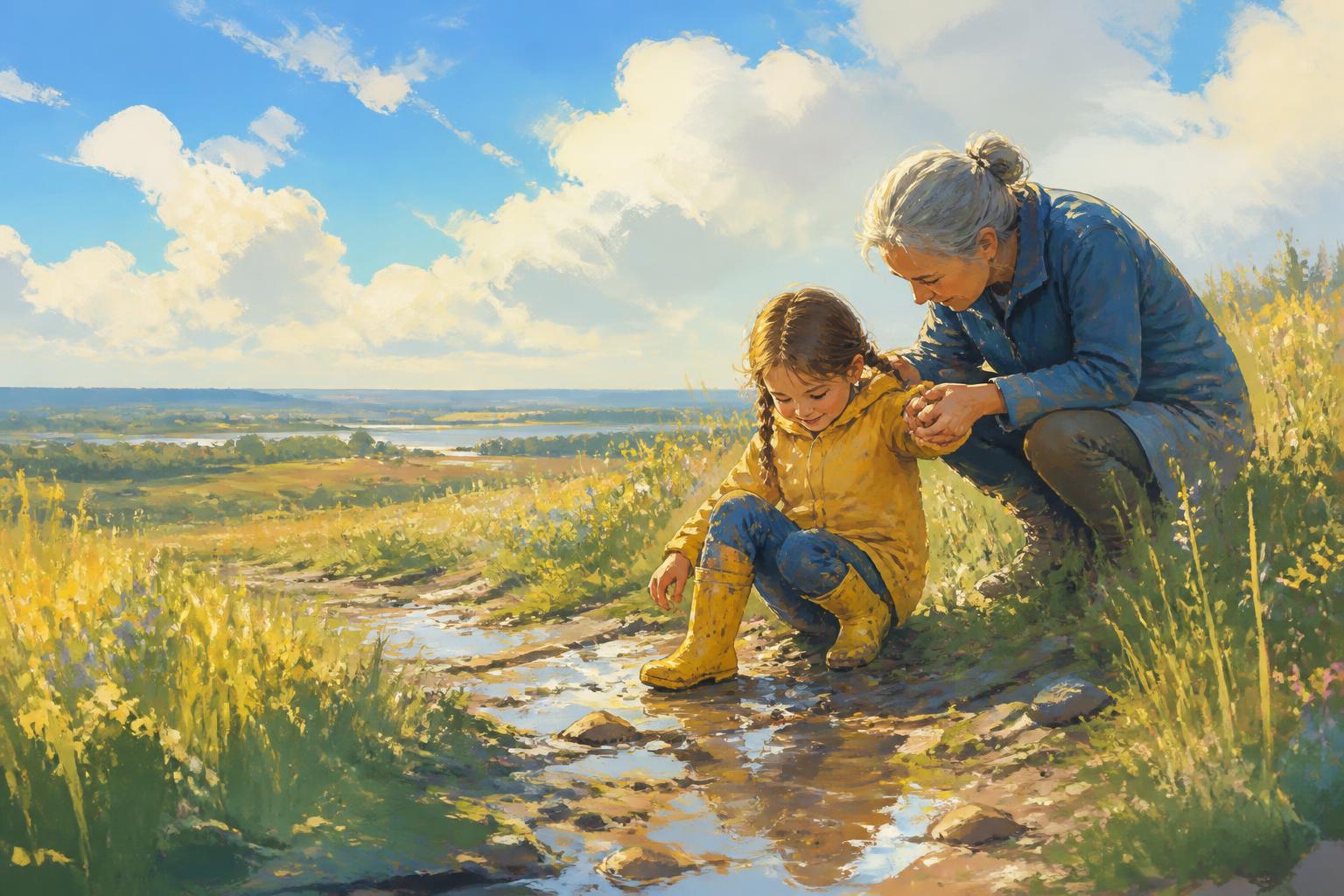 Painterly scene for Answer From What Reaches You.