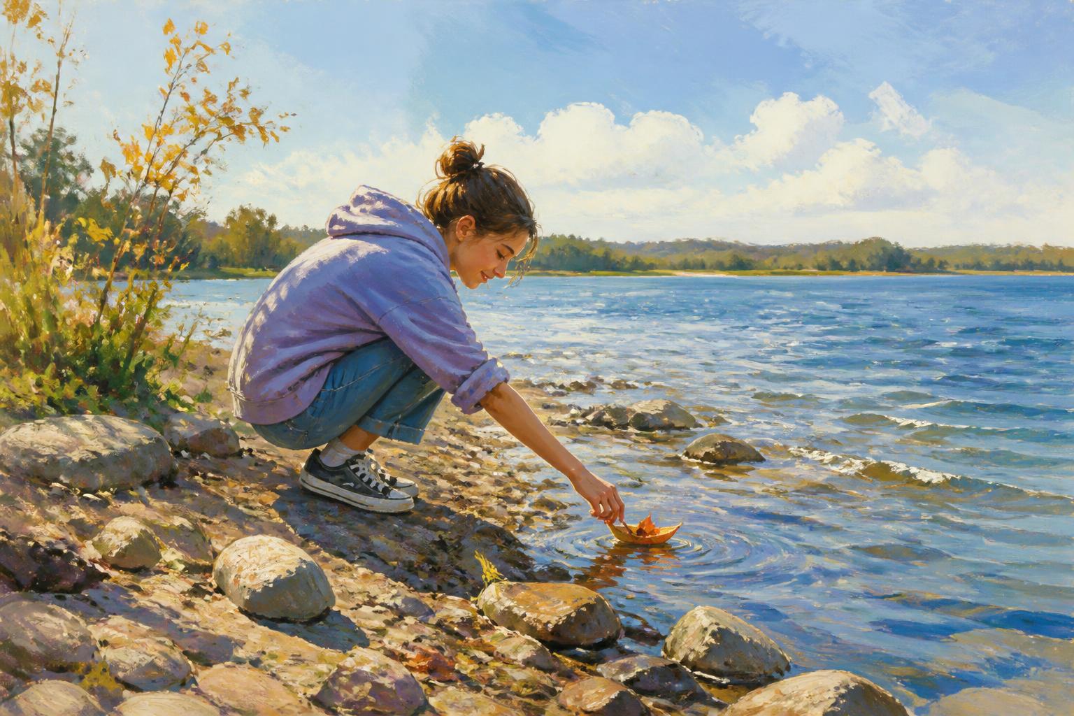 Painterly scene for Stillness Needs A Boundary