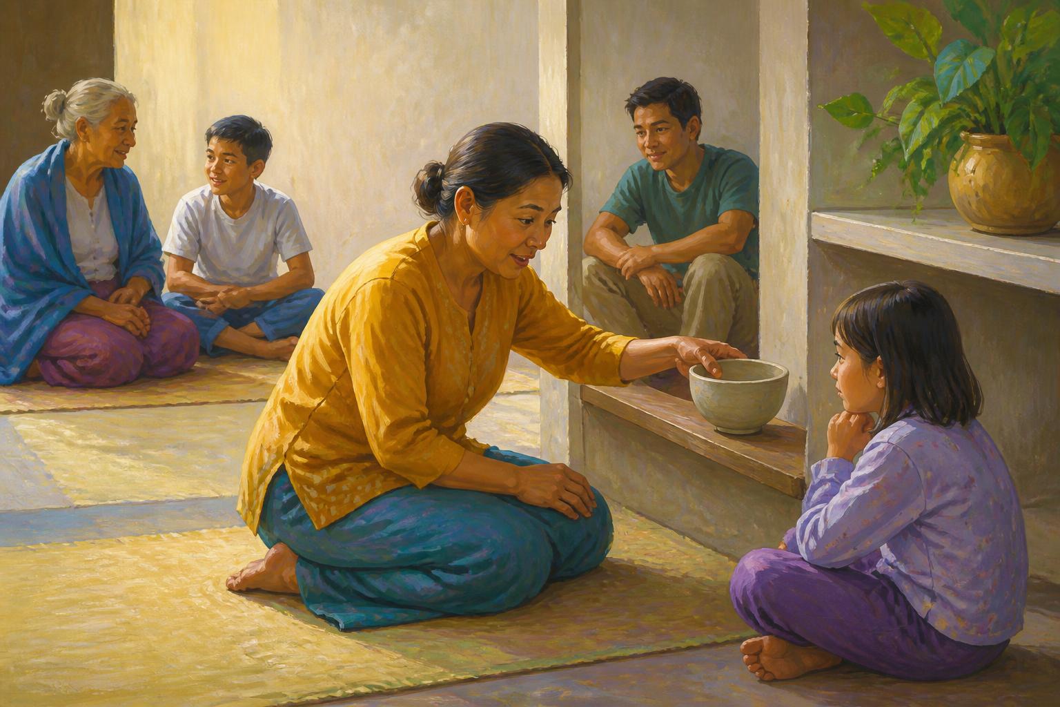 Painterly scene for Help That Can Correct Us