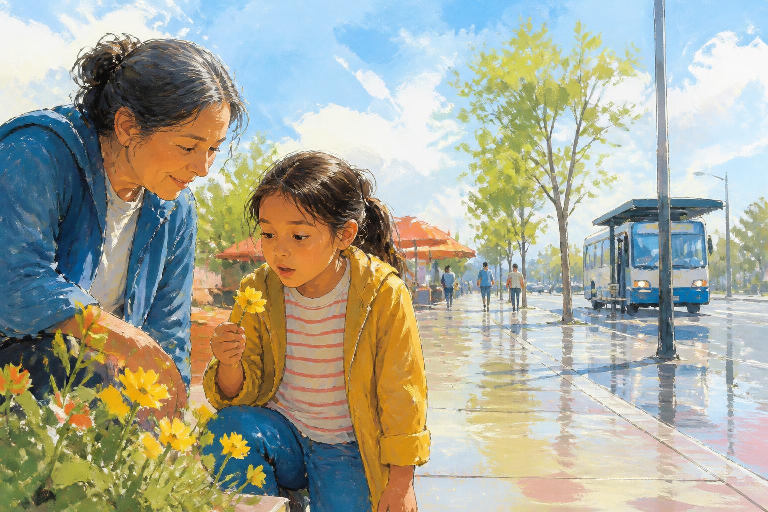 Painterly scene for Borrowed Words Need Living Tests