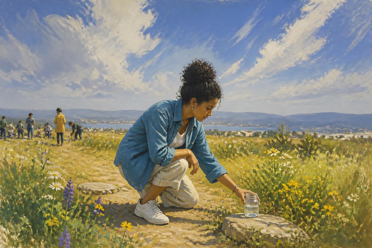 Painterly scene for Love Must Keep Asking