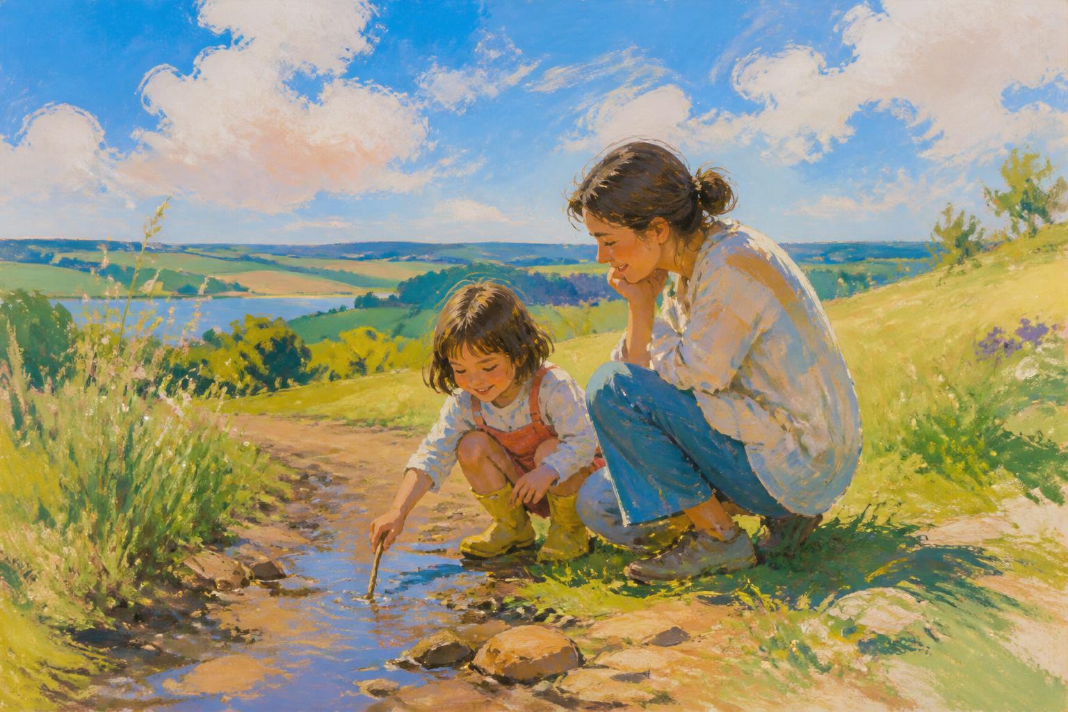 Painterly scene for First Name What Kind Nothing This Is.