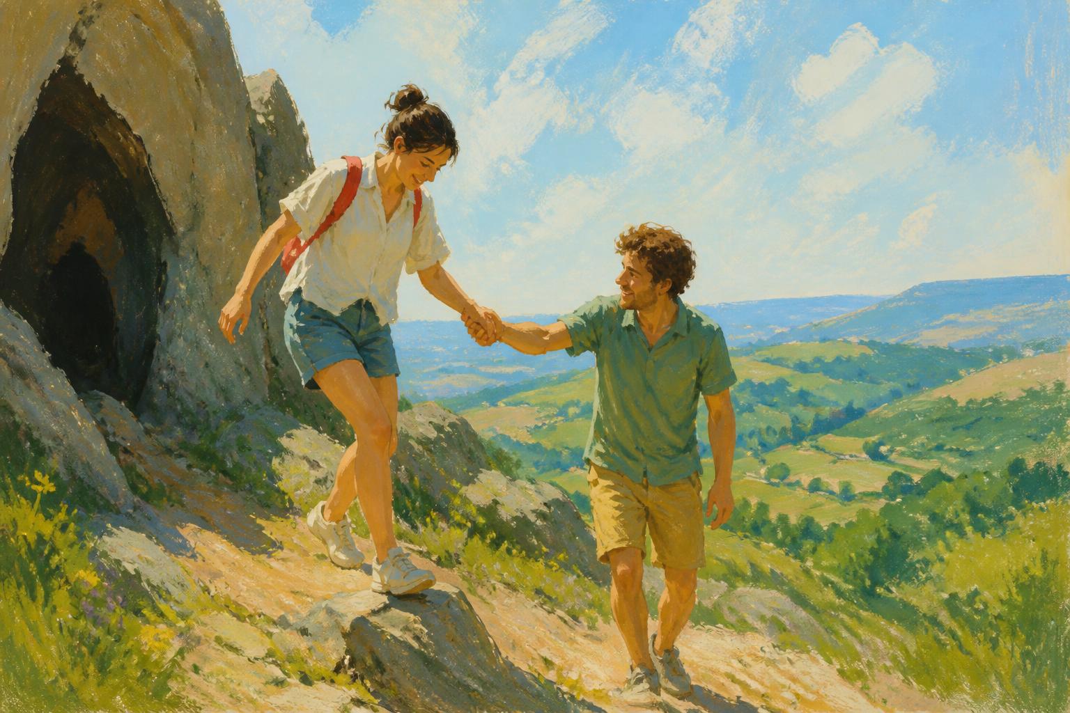 Painterly scene for When Help Lets Checking End