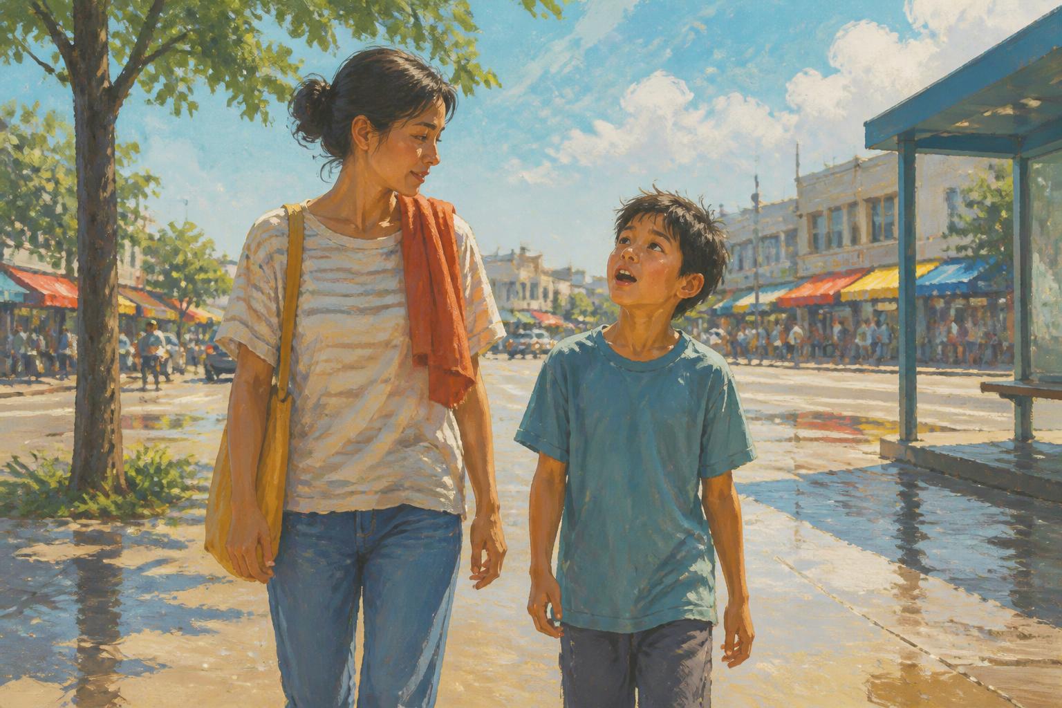 Painterly scene for When Help Fits