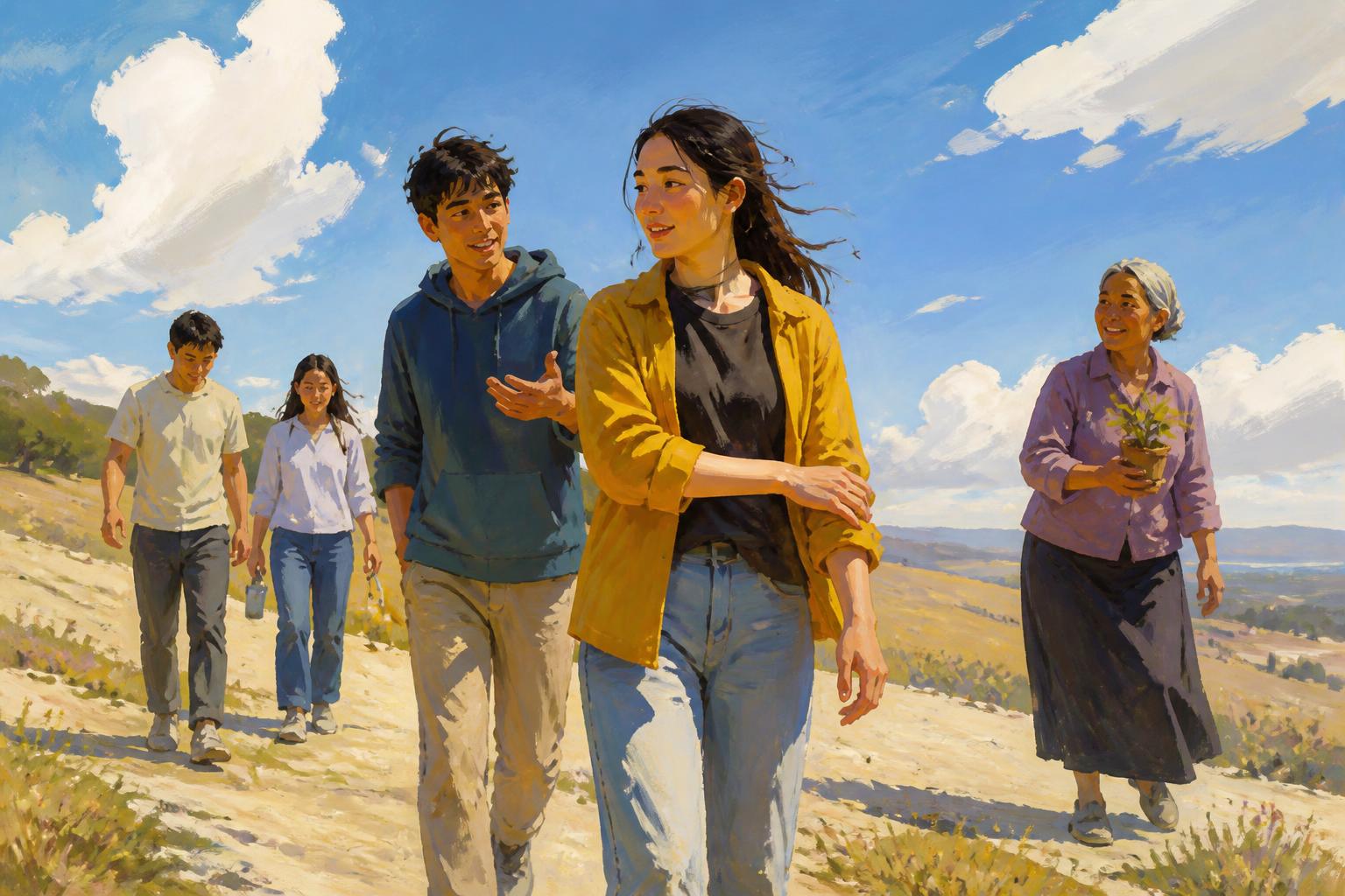 Painterly scene for The Teaching Was Measured First