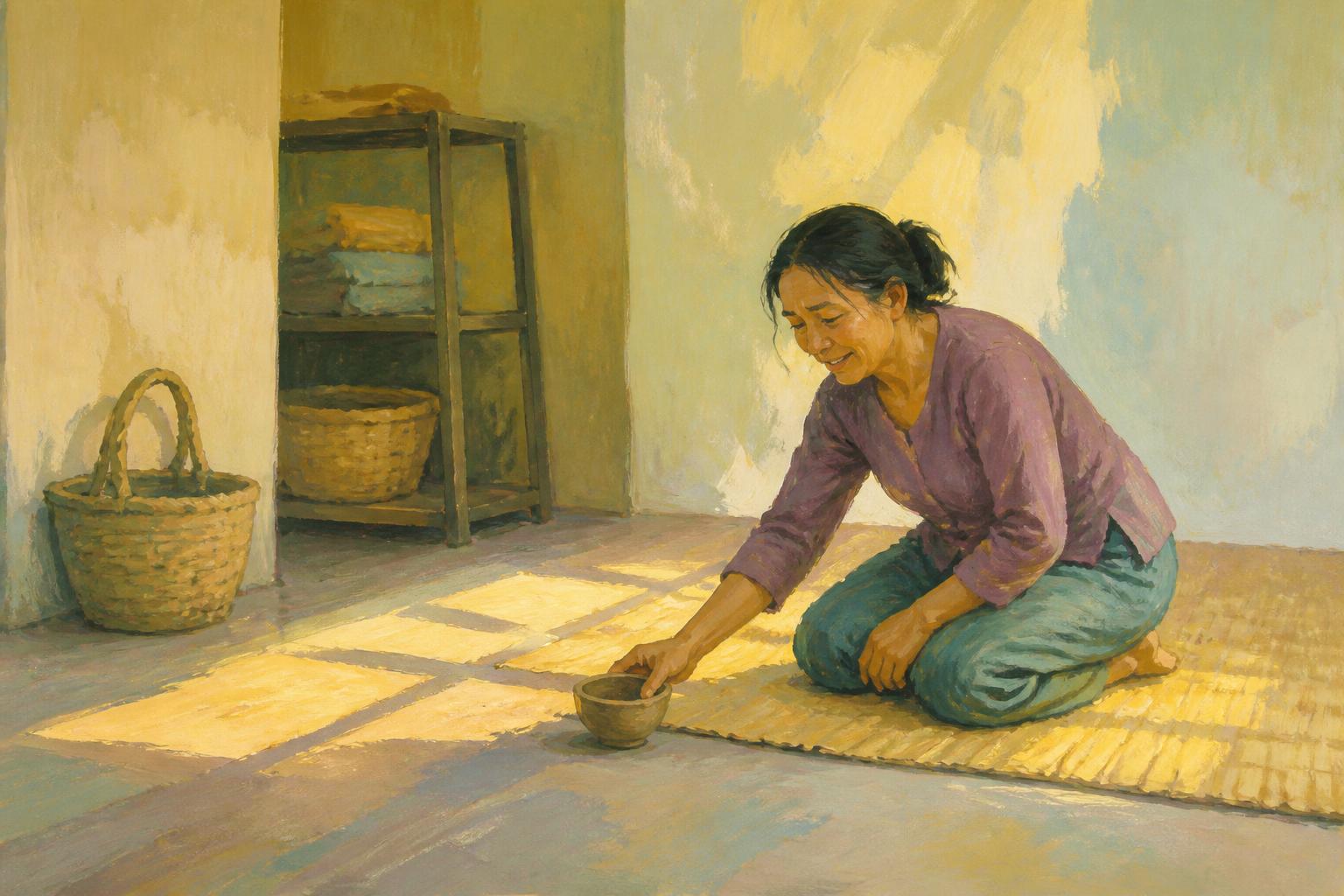 Painterly scene for When Quiet Must Answer
