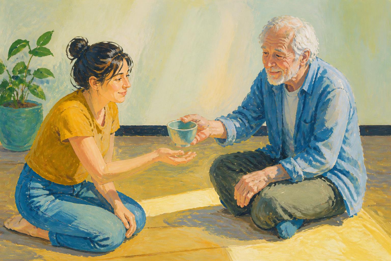 Painterly scene for When Questions Create the Climb