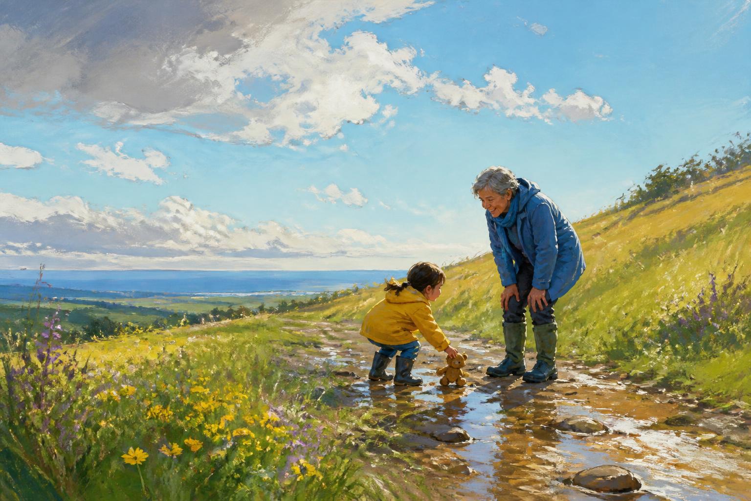 Painterly scene for Loneliness Needs Contact