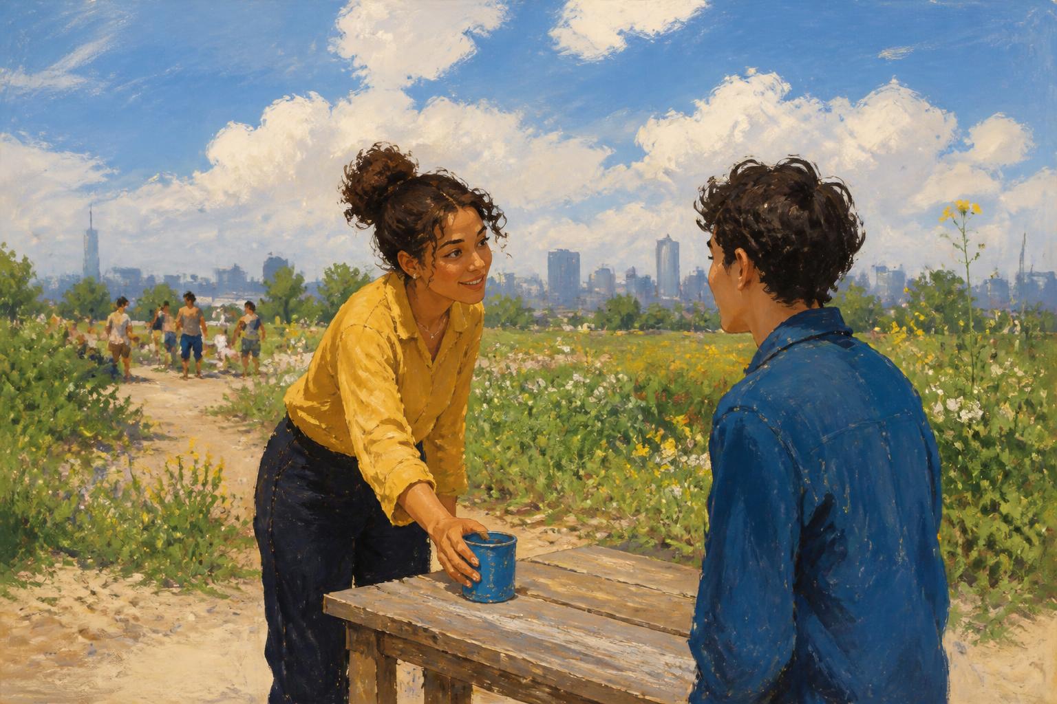 Painterly scene for Correction Must Be Legible