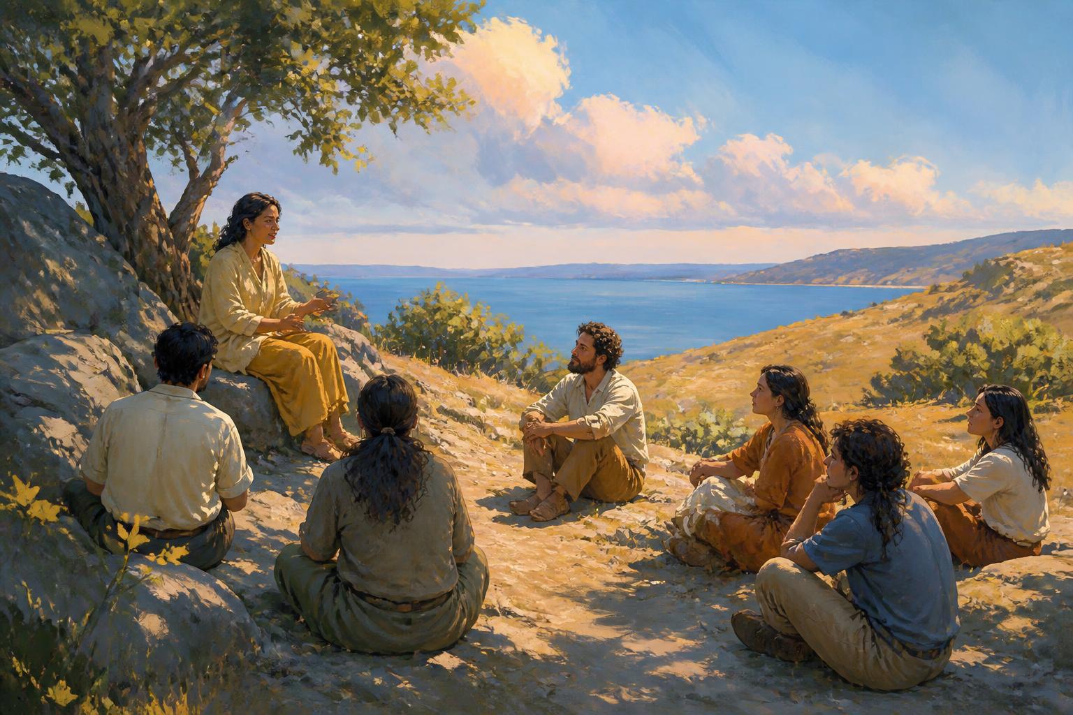 A seated woman turns toward softened window light in a room arranged around her attention.