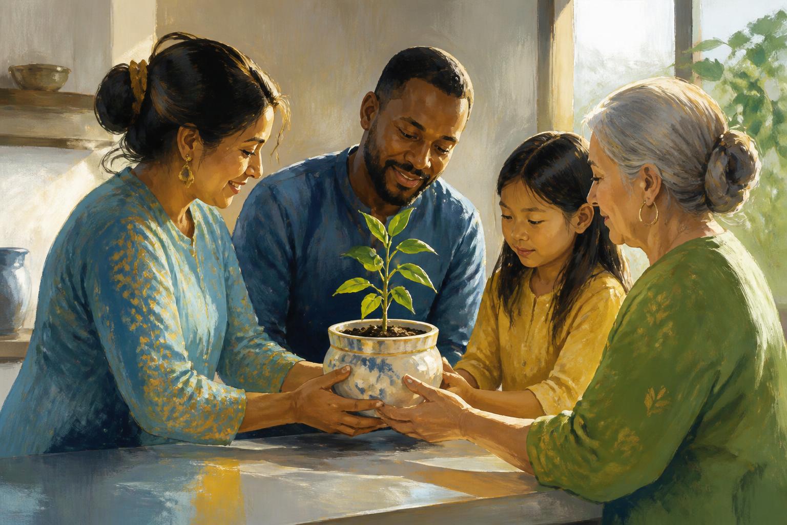 Painterly scene for Correction-Bearing Reception.
