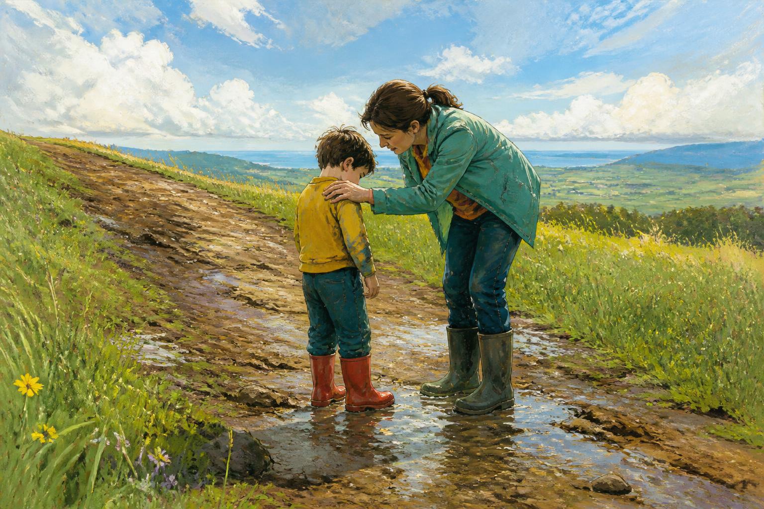 Painterly scene for Love Must Ask