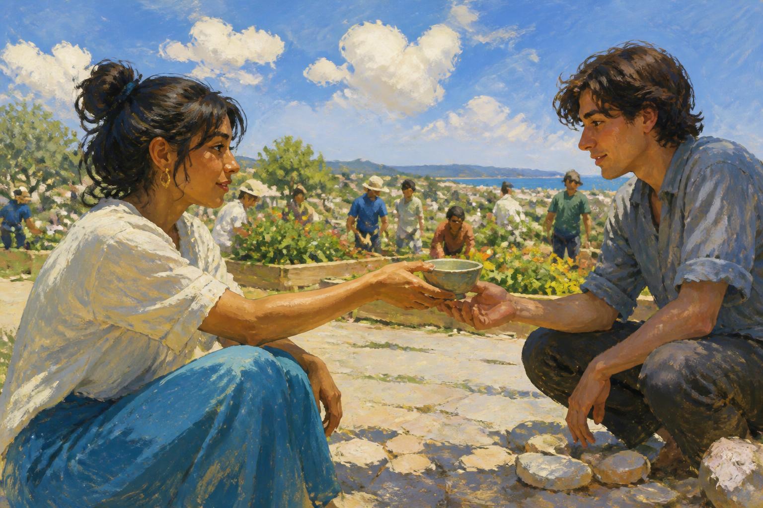 Painterly scene for When Wisdom Leaves Home