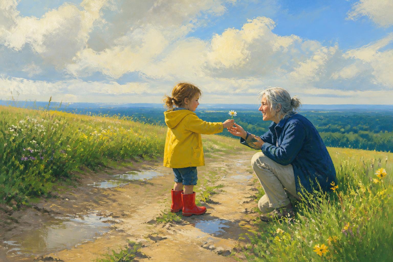 Painterly scene for When Nothing New Was Ready