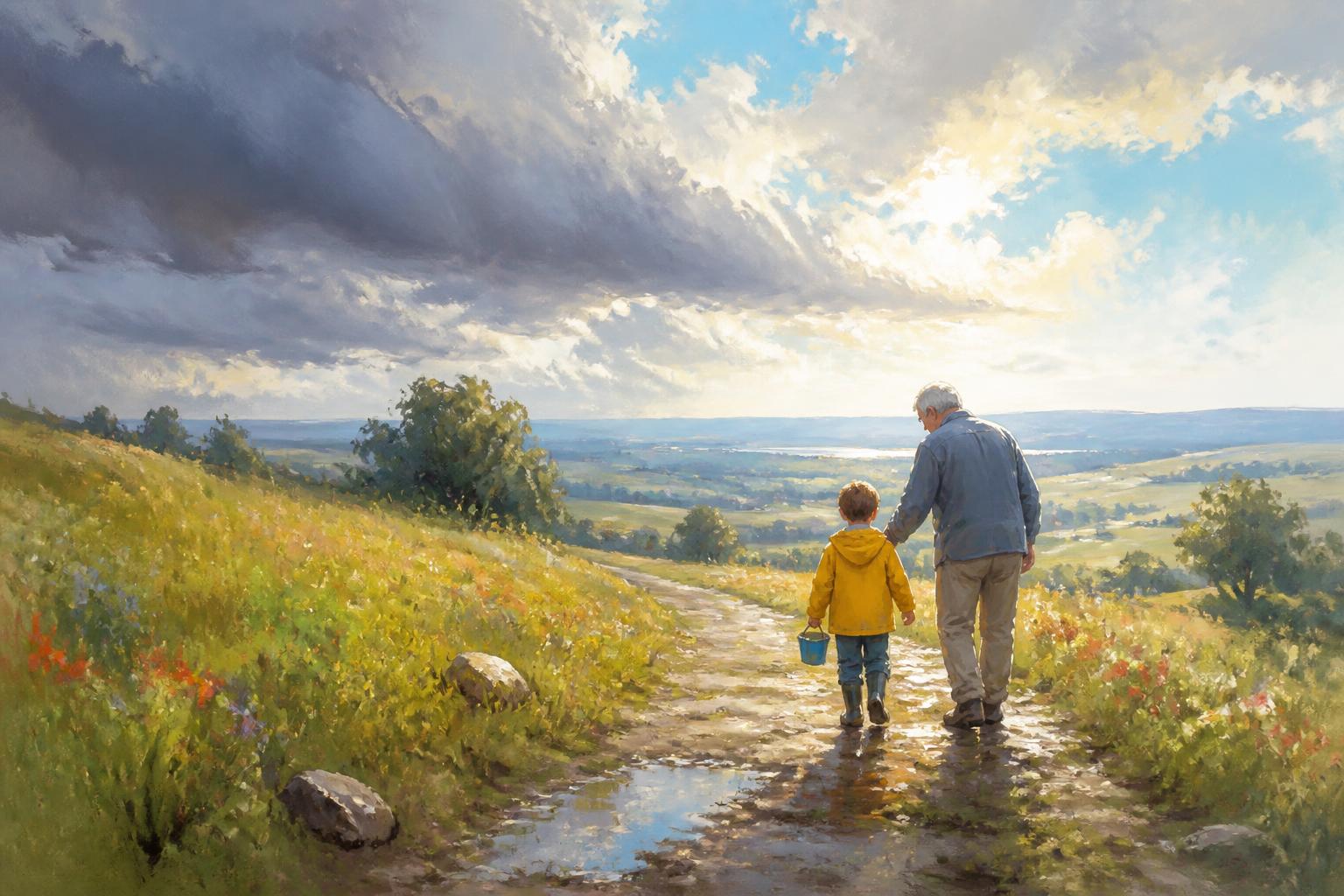 Painterly scene for Use quiet to return better, not to stand apart.
