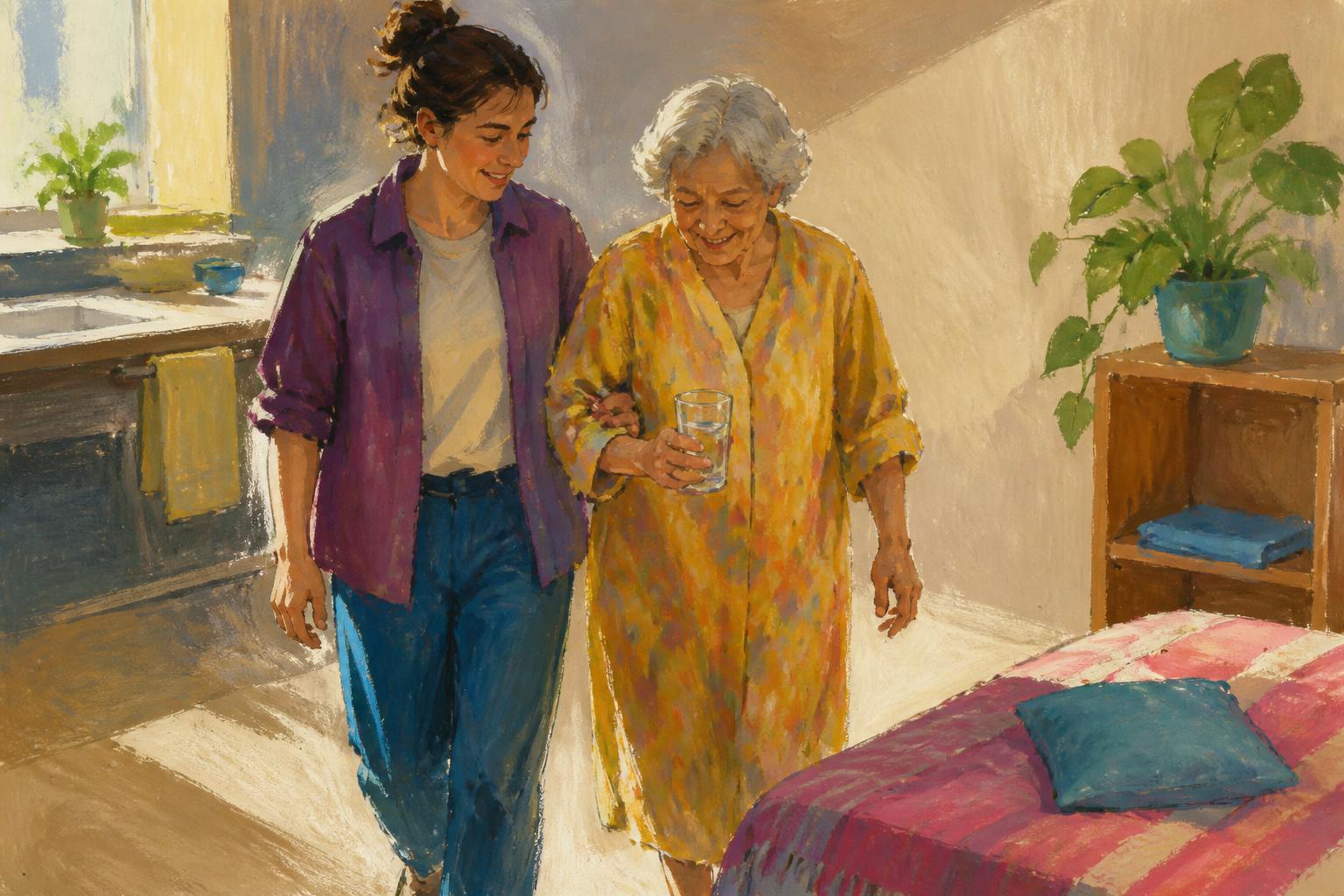 Painterly scene for Use correction to return to life, not to keep judging yourself.