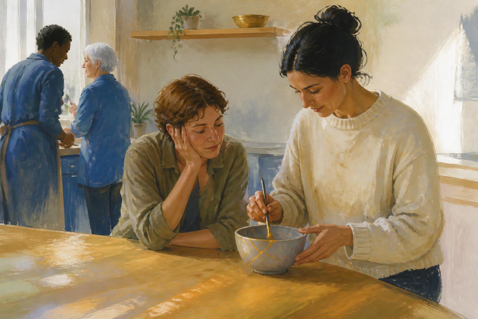 Painterly scene for Loving someone is not the same as knowing them.