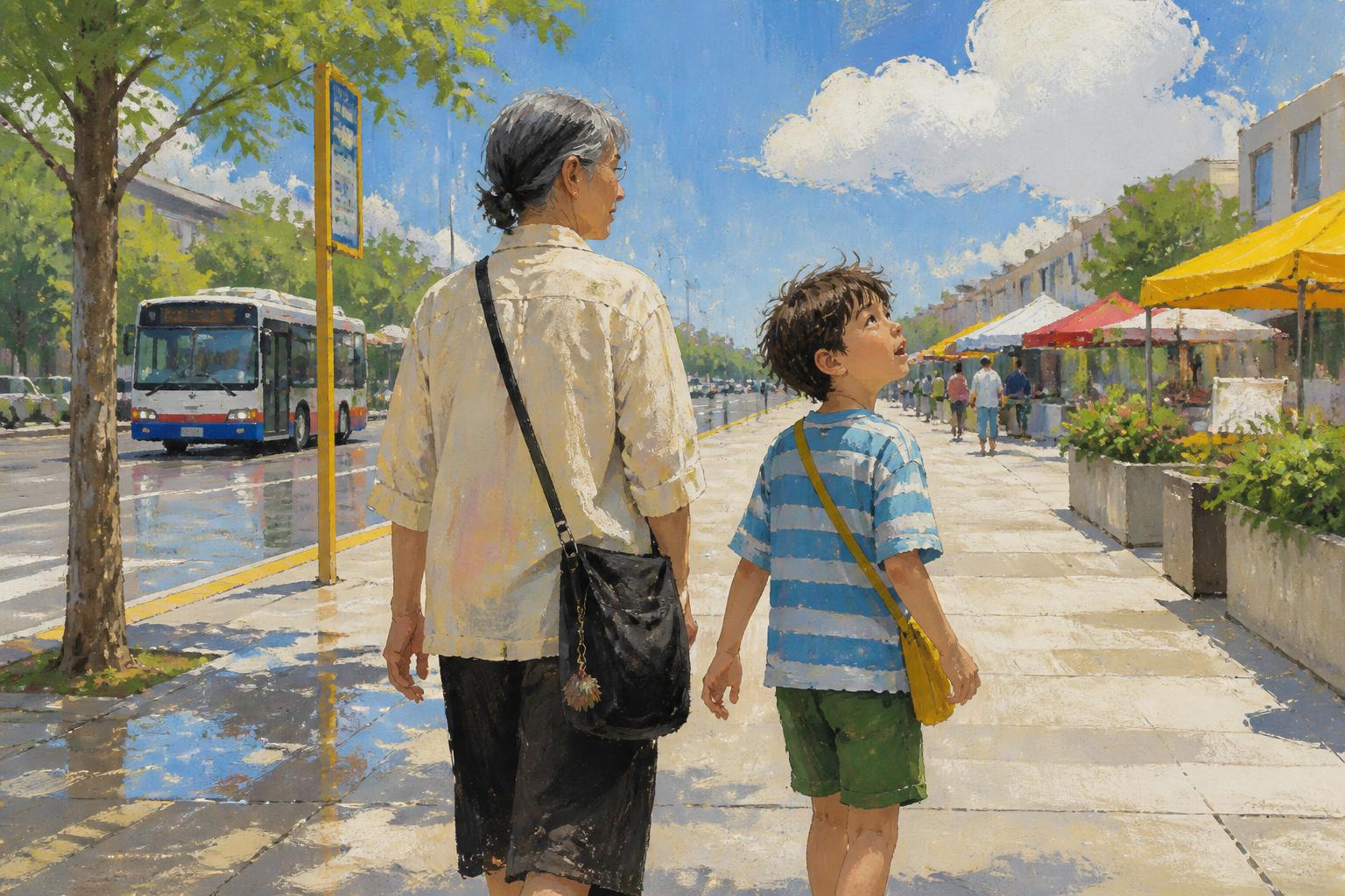Painterly scene for When attention comes loose, you do not always have to decide whose it is.