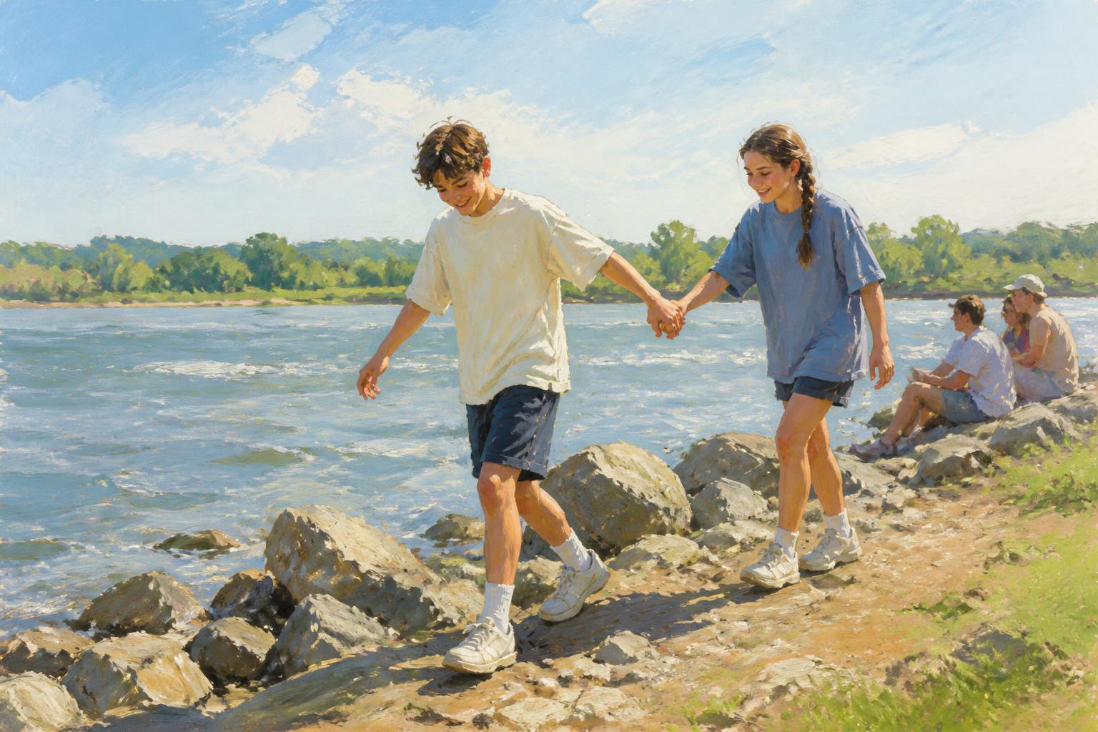 Painterly scene for Make room for what helps you, but do not turn the room-making into proof of worth.