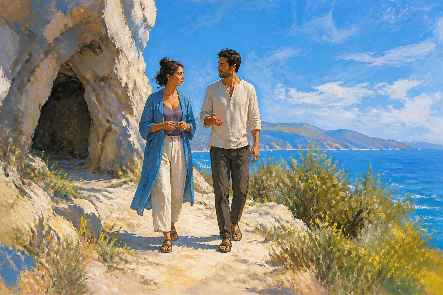 Painterly scene for Do not trust a freedom that nothing can interrupt.