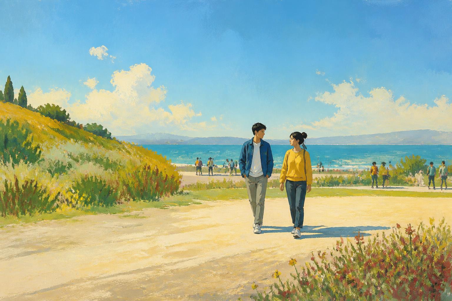 Painterly scene for A test you can never pass is not keeping you honest; it is keeping you afraid.