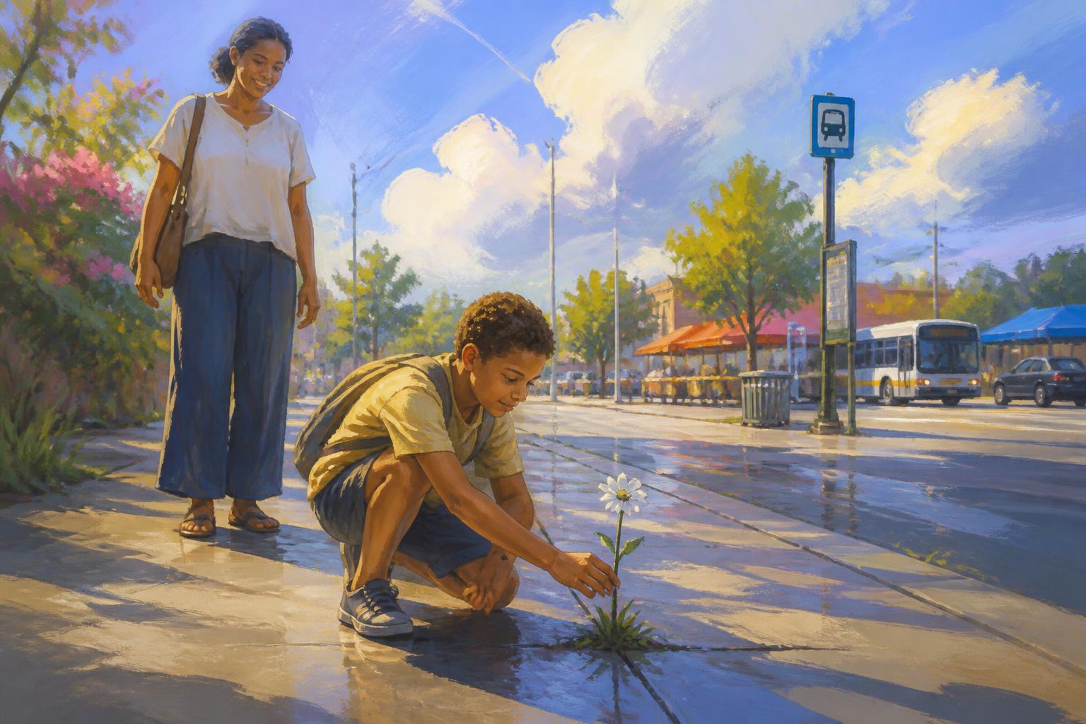 Painterly scene for After quiet, return to what can still correct you.