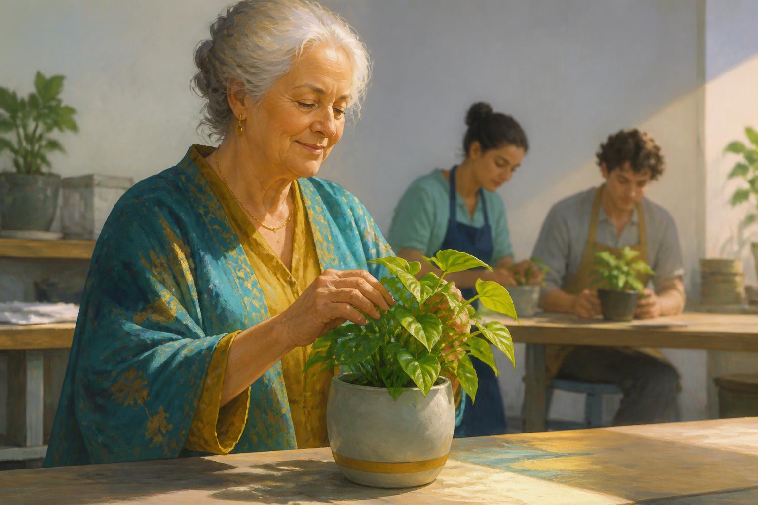 Painterly scene for Do not ask only who can name your change; ask what can receive your next act.