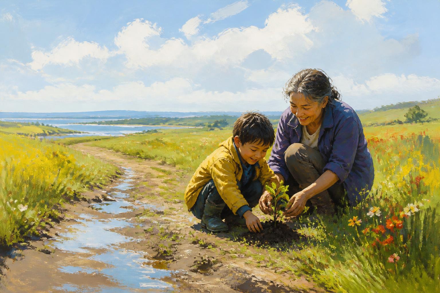 Painterly scene for If you keep refining how to finish, you have not finished.