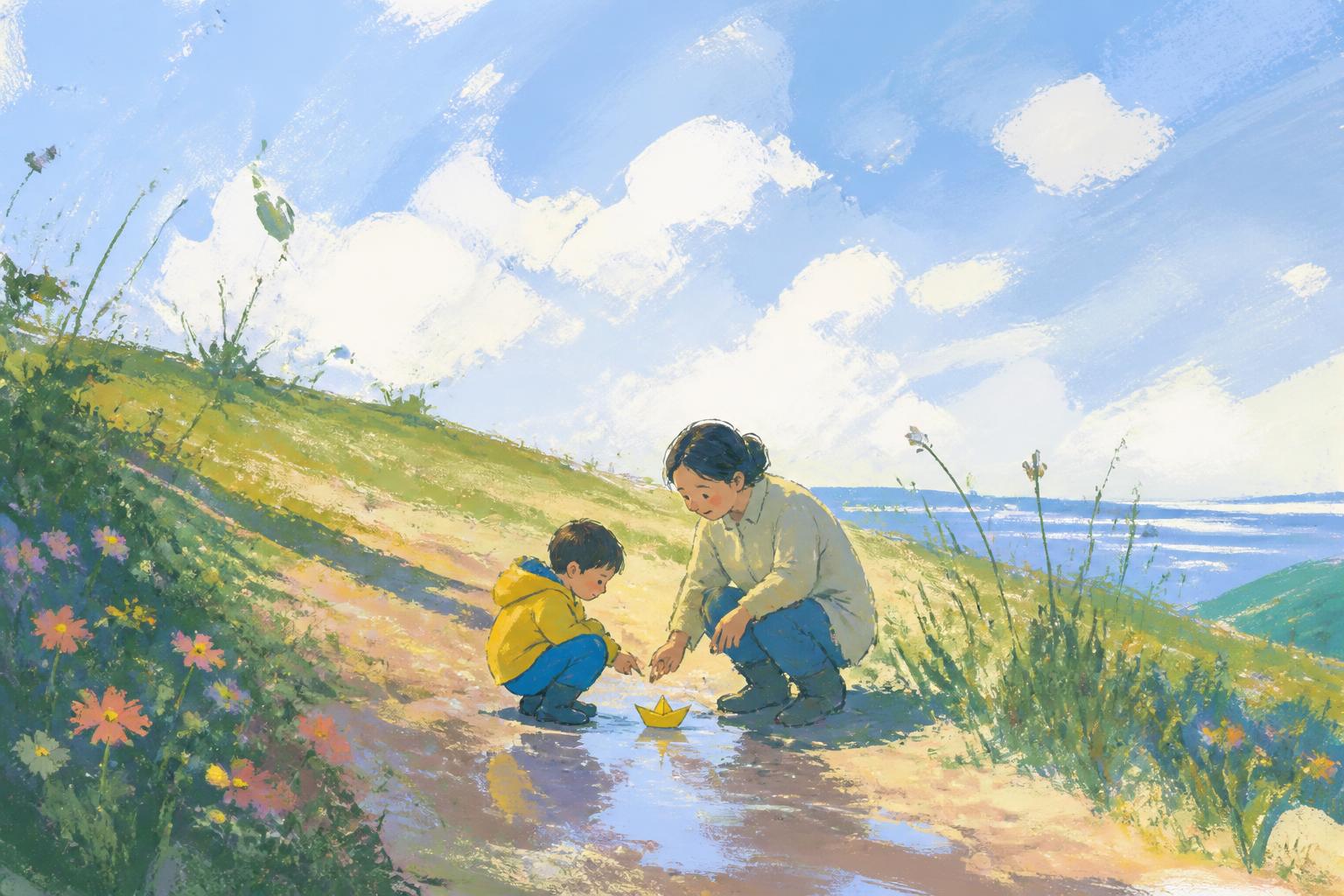 Painterly scene for Before you interpret yourself, return where you are expected.